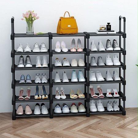 6-Tier 3 Rows Multifunctional Shoe Rack